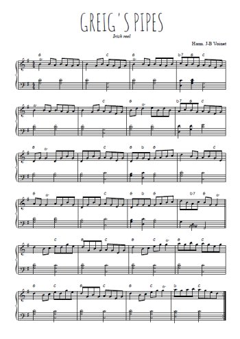 Téléchargez l'arrangement pour piano de la partition de Greig's pipes en PDF